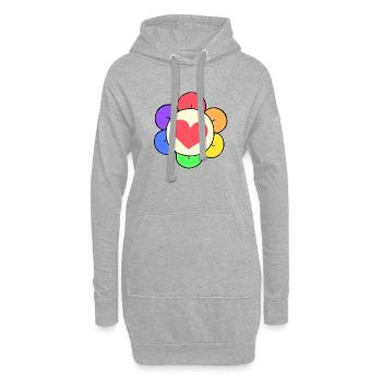 Dandy Regenbogenblume - Hoodie-Kleid - Grau meliert - Vorne
