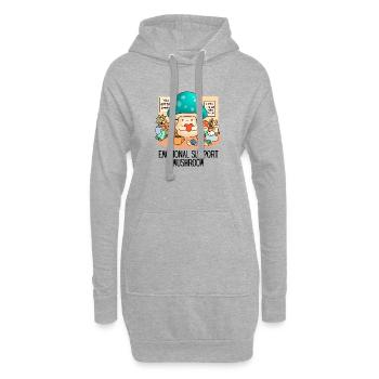 Champignon de soutien émotionnel Champignon de thérapie mignon - Sweat-shirt à capuche long Femme - gris chiné - Devant