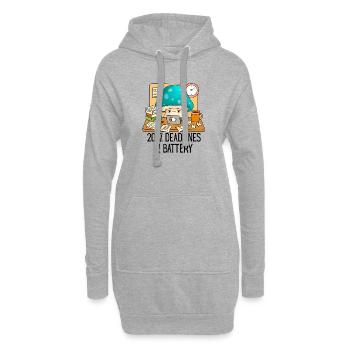 komisch arbeit büro terminstress - Hoodie-Kleid - Grau meliert - Vorne