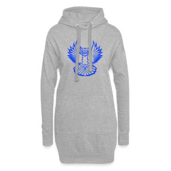 hibou oiseau aigle hibou hibou oiseau de nuit chouette effraie volant cool - Sweat-shirt à capuche long Femme - gris chiné - Devant