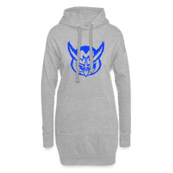 hibou regarde mal dangereux cool face tête bande dessinée - Sweat-shirt à capuche long Femme - gris chiné - Devant