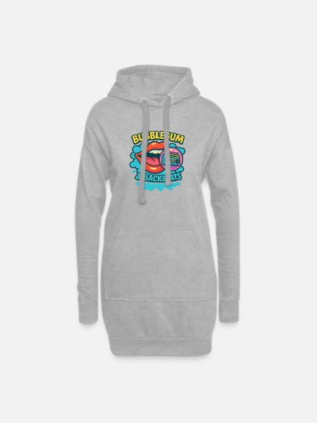 Bubblegum & Backbeats - Hoodie Dress - heather grey