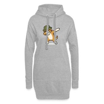 hund dabbing - Hoodie-Kleid - Grau meliert - Vorne