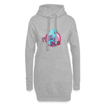 blauer Halsbandsittich „Peek-a-boo“ - Hoodie-Kleid - Grau meliert - Vorne
