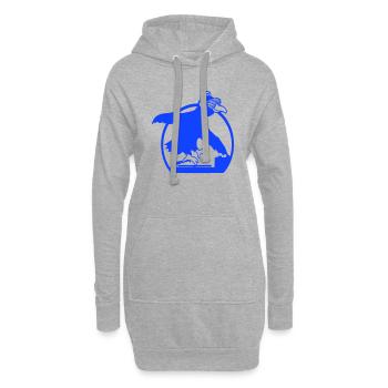 Raven DJ Club Musique Écoute Lunettes de soleil Casque - Sweat-shirt à capuche long Femme - gris chiné - Devant