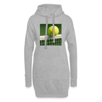 Tennis - la balle passe au-dessus du filet - Sweat-shirt à capuche long Femme - gris chiné - Devant