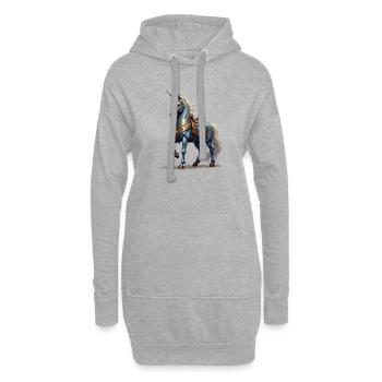 Schottisches Ritter-Einhorn - Hoodie-Kleid - Grau meliert - Vorne