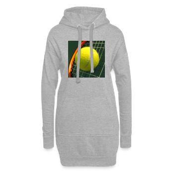 Raquette de tennis et balle de tennis - Sweat-shirt à capuche long Femme - gris chiné - Devant
