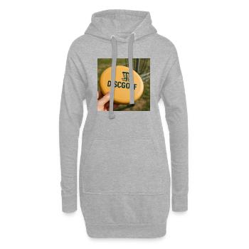 Discgolf - Frisbeegolf - Hoodie-Kleid - Grau meliert - Vorne