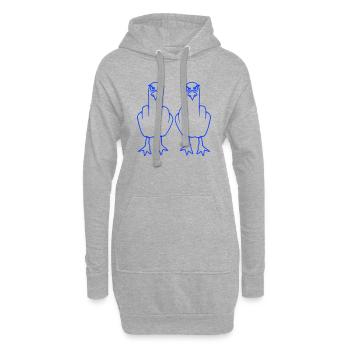 2 Seagulls Doigt d’honneur Insulte Stinkfinger Équipe - Sweat-shirt à capuche long Femme - gris chiné - Devant