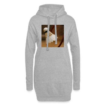 Badminton - Ball und Schläger - Hoodie-Kleid - Grau meliert - Vorne
