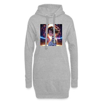 Cosmonaute spatial futuriste 2 - Sweat-shirt à capuche long Femme - gris chiné - Devant