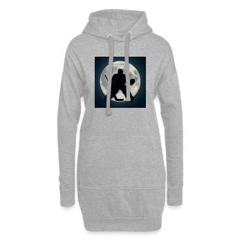 Sports - Hockey sur glace, gardien de but au clair de lune - Sweat-shirt à capuche long Femme - gris chiné - Devant