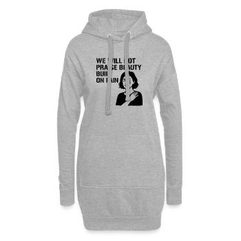 We will not praise beauty built on pain - Hoodie-Kleid - Grau meliert - Vorne