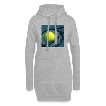 Sports - Tennis, raquette et balle - Sweat-shirt à capuche long Femme - gris chiné - Devant