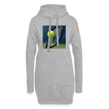 Sports - Tennis, raquette et balle - Sweat-shirt à capuche long Femme - gris chiné - Devant