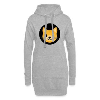 Visage de chat Noir | ~Relations avec NU | Vecteur - Sweat-shirt à capuche long Femme - gris chiné - Devant