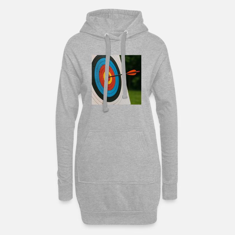 Sport - Bogenschießen - Hoodie-Kleid - Grau meliert