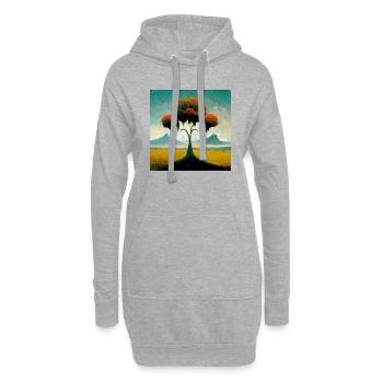 Surrreal Landschaft Baum Einsamkeit Berge - Hoodie-Kleid - Grau meliert - Vorne
