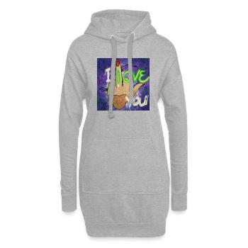 Je t’aime - Sweat-shirt à capuche long Femme - gris chiné - Devant