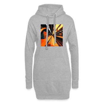 Grafik U-Bahn Station geometrisch warme Farben - Hoodie-Kleid - Grau meliert - Vorne