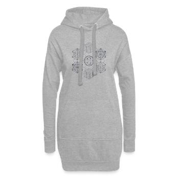 Symétrie de la géométrie sacrée - Sweat-shirt à capuche long Femme - gris chiné - Devant