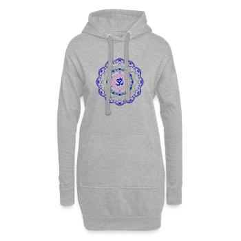 Mandala Universe Lebendig Zirkulär - Hoodie-Kleid - Grau meliert - Vorne