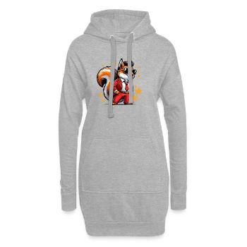 Écureuil superstar - Sweat-shirt à capuche long Femme - gris chiné - Devant