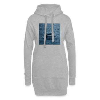 Une goutte d’eau frappe la surface de l’eau - Sweat-shirt à capuche long Femme - gris chiné - Devant