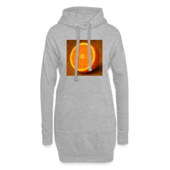 Orange gespalten - Hoodie-Kleid - Grau meliert - Vorne