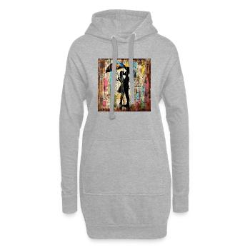 Graffiti küssendes Paar Rost Metall urban Streetar - Hoodie-Kleid - Grau meliert - Vorne