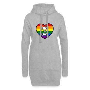 love is love - Hoodie-Kleid - Grau meliert - Vorne