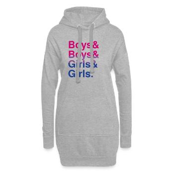 Boys & Girls: fierté bisexuelle swiftie - Sweat-shirt à capuche long Femme - gris chiné - Devant