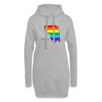 Arc-en-ciel du sud de L.A. - Sweat-shirt à capuche long Femme - gris chiné - Devant