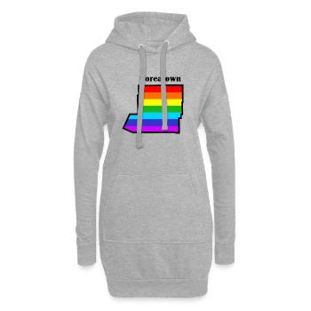 koreatown L.A. arc-en-ciel - Sweat-shirt à capuche long Femme - gris chiné - Devant