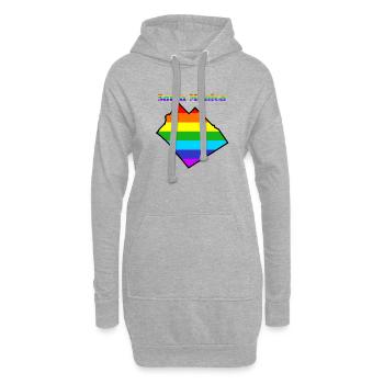 Santa Monica L.A. Regenbogen - Hoodie-Kleid - Grau meliert - Vorne