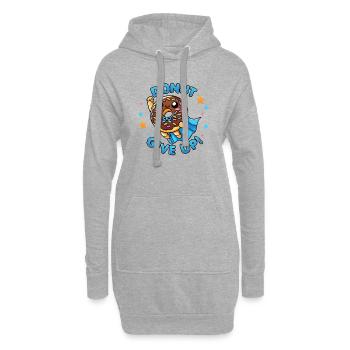 Kawaii Captain Donut Give Up Funny Food Hero - Hoodie-Kleid - Grau meliert - Vorne