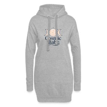 Cosmic Babe – Spirituelles Mond Design - Hoodie-Kleid - Grau meliert - Vorne