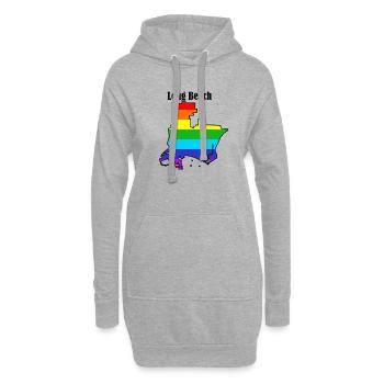 Longue plage - Sweat-shirt à capuche long Femme - gris chiné - Devant