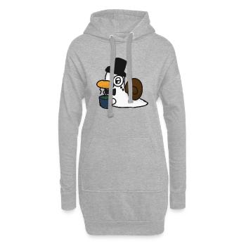 Schnente Monokel-Teezeit - Hoodie-Kleid - Grau meliert - Vorne
