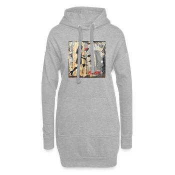 Graffiti LOVE Girl avec Rose Rust Street Art - Sweat-shirt à capuche long Femme - gris chiné - Devant
