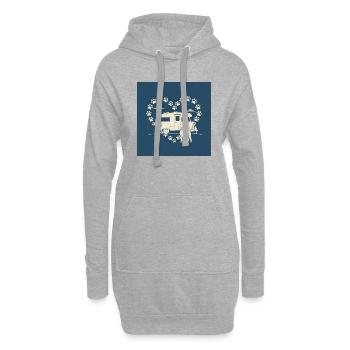 Entdecke unser hochwertiges Camperliebe 50+ Shirt - Hoodie-Kleid - Grau meliert - Vorne