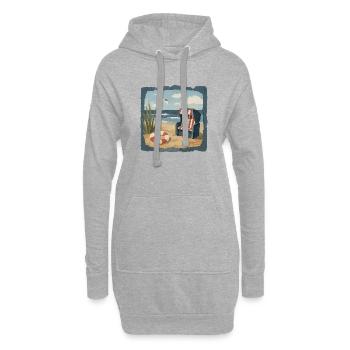 Collage de plage de la mer Baltique pour le bon sentiment de vacances - Sweat-shirt à capuche long Femme - gris chiné - Devant