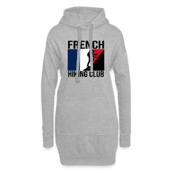 Maillot de randonnée French Hiking Club - Sweat-shirt à capuche long Femme - gris chiné - Devant