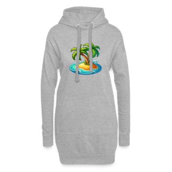 Palmen Insel - Hoodie-Kleid - Grau meliert - Vorne