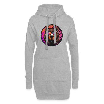 Ours Bande Dessinée Cool - Sweat-shirt à capuche long Femme - gris chiné - Devant