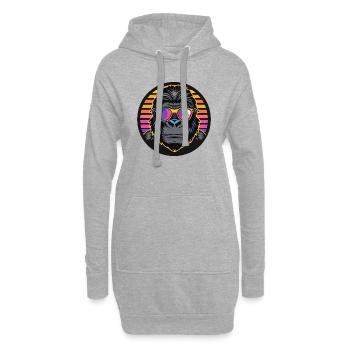 Gorilla Comic Cool - Hoodie-Kleid - Grau meliert - Vorne