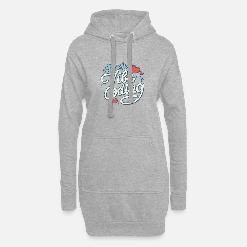 Vibe-Codierung - Hoodie-Kleid - Grau meliert