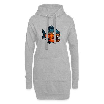 Bande dessinée Piranha - Sweat-shirt à capuche long Femme - gris chiné - Devant