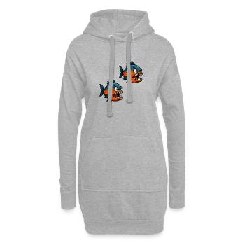 Piranha Bande dessinée 2 - Sweat-shirt à capuche long Femme - gris chiné - Devant